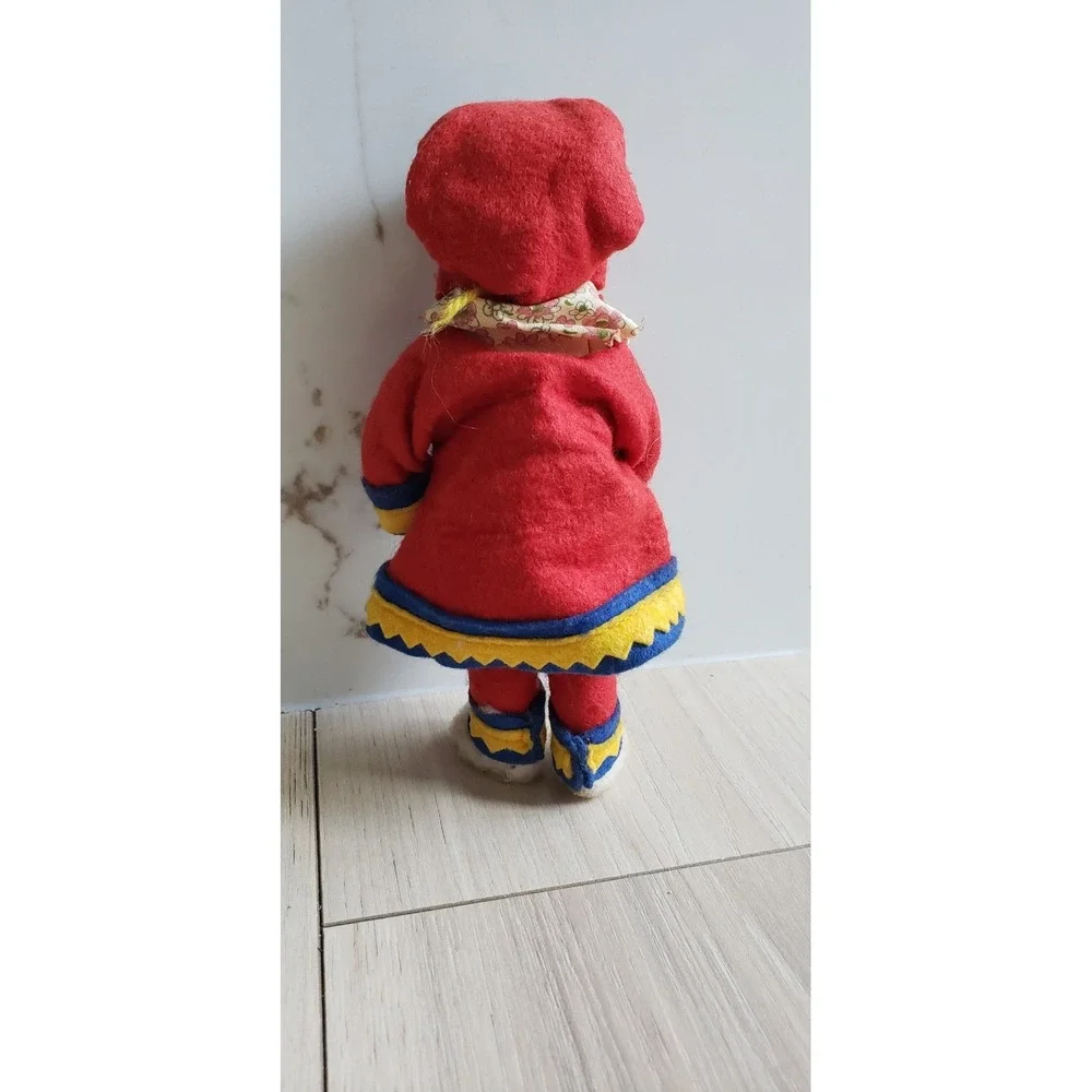 Vintage Scandinavian Souvenir Doll Felt‎ Costume Lapland Style 9 Inch